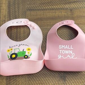 Charming Pink Silicone Bib Set for Kids